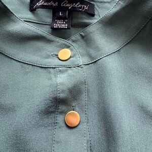 SANDRA ANGELOZZI - Silk Blouse - Hunter Green - Size L